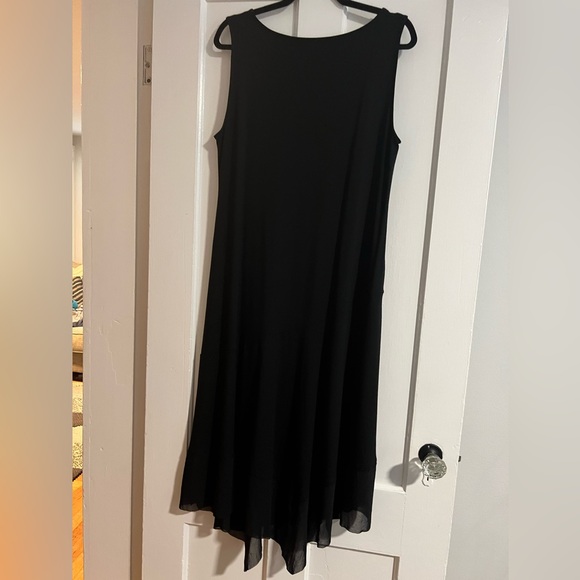 Eileen Fisher Sleeveless handkerchief Hem stretch knit Midi Size L - Picture 3 of 8